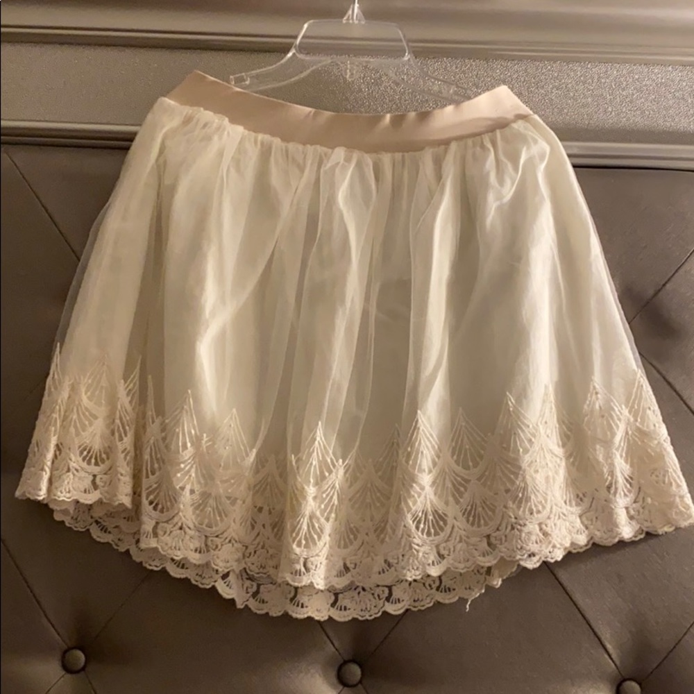 Satin Trim Organza Skirt.